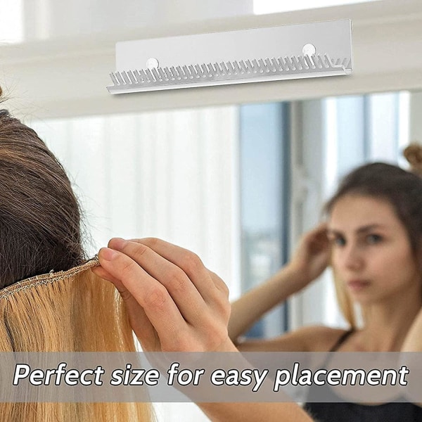 1 stk Akryl hårforlængerholder - væghårforlængerholder, forlængerkasse med sugekopper - vægmonteret hårforlængerstativ til vask