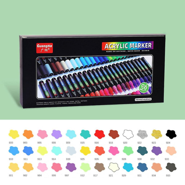 Akrylmalingspenner, 12 farger akrylmalingsmarkører for maling, scrapbooking