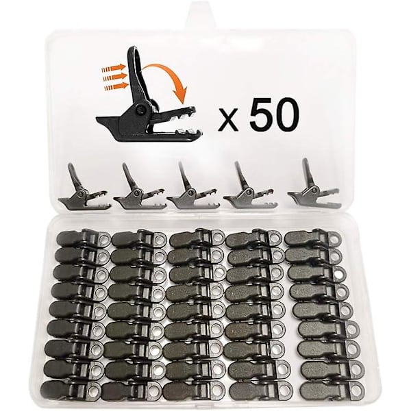 50 stk plastclips for telt, presenningklips, markiseklips, tilbehør for campingaktiviteter