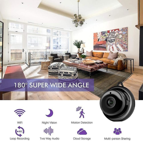 Mini Wifi Ip-kamera Hd trådløst innendørskamera Night Vision Toveis Audio Motion Hjemmekameraer