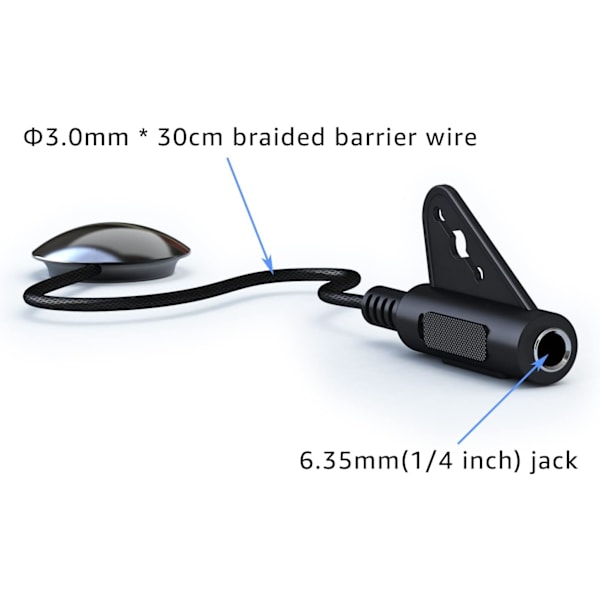 Kontaktmikrofon Piezo Pickup Violin Mikrofon Pickup Cello Banjo Ukulele Mandolin Gitarr Mikrofon Pickup(Svart) Black