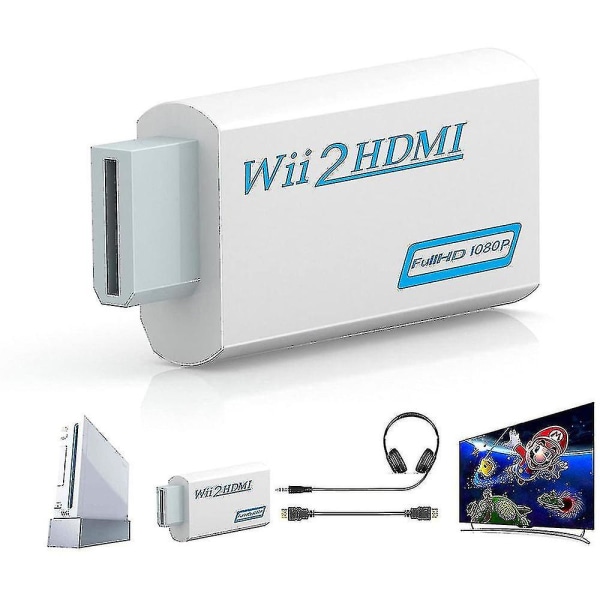 Wii till HDMI-adapter, Wii till HDMI-omvandlare kontakt stöder alla Wii-visningslägen