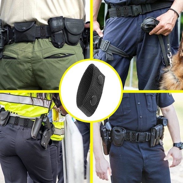 Bälteshållare Dubbla Snäppfästen för Utomhus Sportbältesfixering, Säkerhet Taktisk Bälte Polis Militär Utrustning Tillbehör (4PCS Svart)