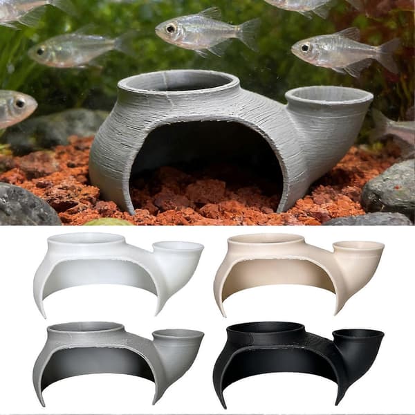 Akvarium Underjordisk Hule 3D-printet Pladsbesparende Organizer til Køkken Grey L