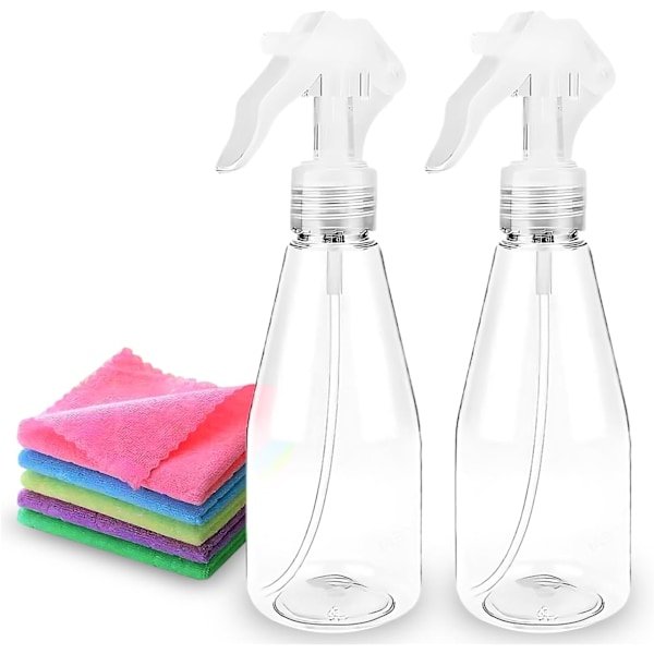 Sprayflaskor, 2-pack, 200 ml, Vattensprayflaskor, Växtdimma, Transparenta, Tomma, Plastsprayflaskor för Trädgårdsskötsel, Rengöring, Luftfräschning