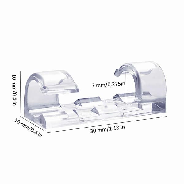 Kabelholder Smart - Transparent og selvklæbende 40 stk.