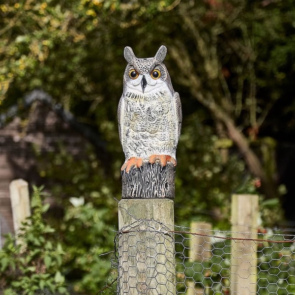 Owl Bird Scarer Decoy Naturtrogna färg 17cm*15cm*41cm