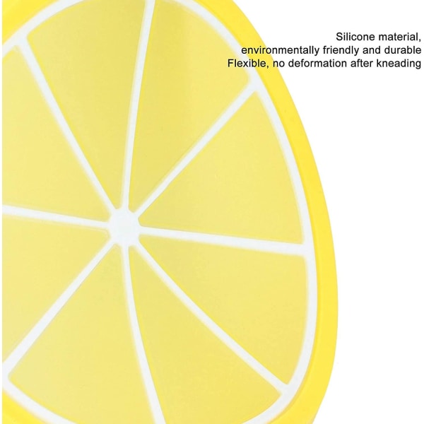Drikkekoppmatte i silikon, varmebestandig underlegg Rund fruktform Søt underlegg med effektiv varmeisolering Skålingssikker (10 stk, gul)