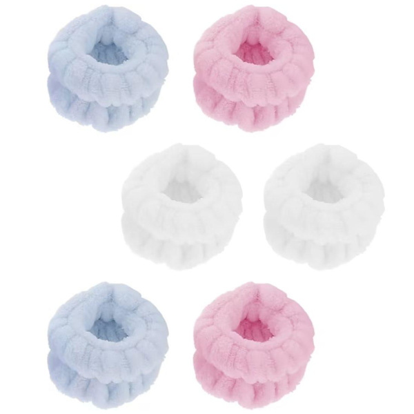 Vaskebånd Mikrofiber Håndled Vask Håndklæde Bånd Vask Ansigt Mikrofiber Vaskebånd Scrunchies Manchetter Til Spa Yoga Sports Bruser (6stk, Multifarvet)