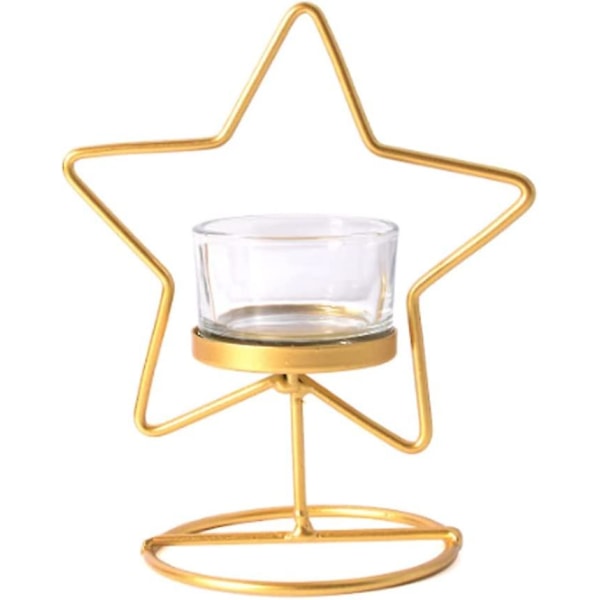 Teevalon pidike Metal Star Tealight pidike Hää Koti Juhla Toimisto Pöytäkoriste Pöytäkeskipisteet (kulta)(1kpl