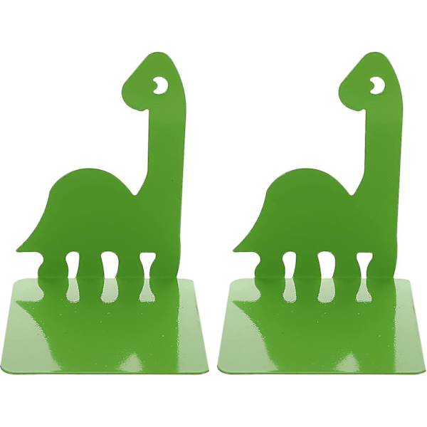 Bogstøtter i jern, tegneserie-dinosaurdesign, skridsikre bogstøtter, 1 par