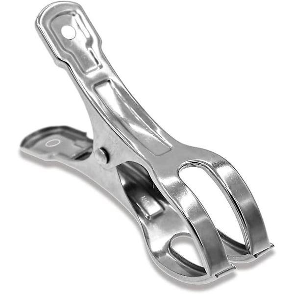 Strandhåndklæde Klemmer Clips - 10 Pak Store Rustfrit Stål Tøj Klemmer, Kæmpe Heavy Duty Tøj Klemmer Til Sol Senge Pool Dækning  (HY)