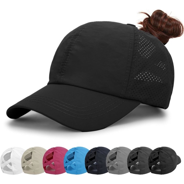 Womens Baseball Cap - Ponytail Sun Hat Quick Drying Running Cap Ladies Golf Caps Criss Cross Adjustable Trucker Hats for Women Girls  (HY)