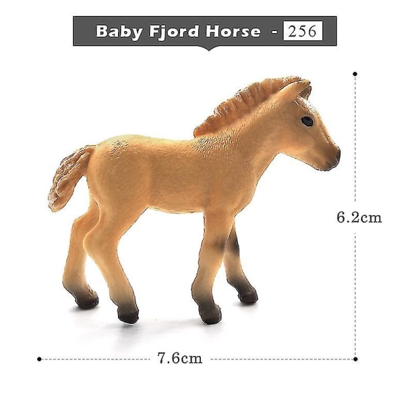 Simuleringsdyrmodel Heste Actionfigurer Børn Hjemmeindretning Fehavedekoration Tilbehør Figur Gave Til Børn Legetøj, Baby Fjordhest