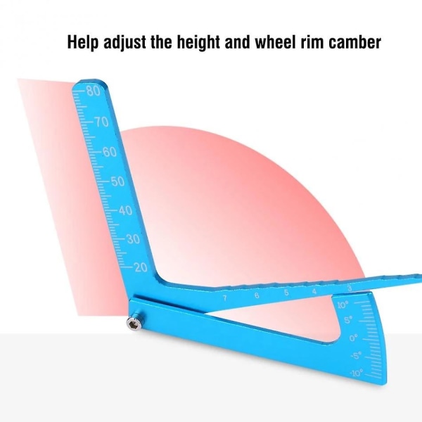 Rc justerbar linjal, justering av høyde og hjulfelger Camber Multi vinkel måleverktøy for Rc bil på veien (1 stk, blå)
