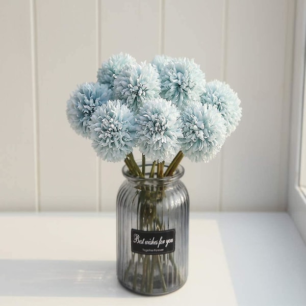 Kunstige tulipaner Blomsterbukett+ For bryllup kontorfest hjemmedekorasjon (blå)