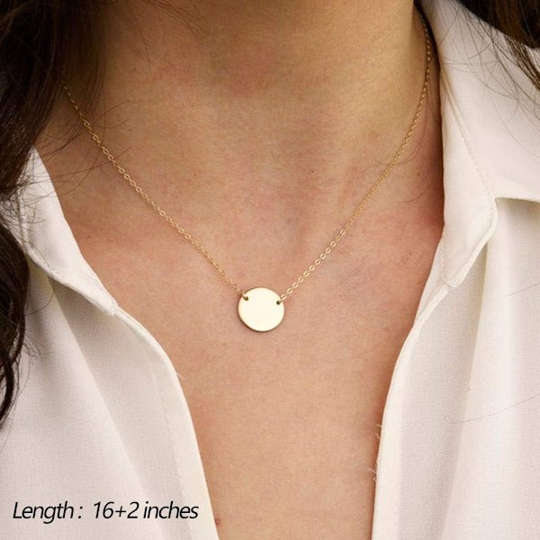 Fint lagdelt choker-kjede, håndlaget 14K gullbelagt Y-anheng kjede flerlags stangskive kjede justerbare lagdeling choker-kjede for kvinner 2PCS  Small Disc&Disc 3PCS  Chain&Bar&Hammered Disc