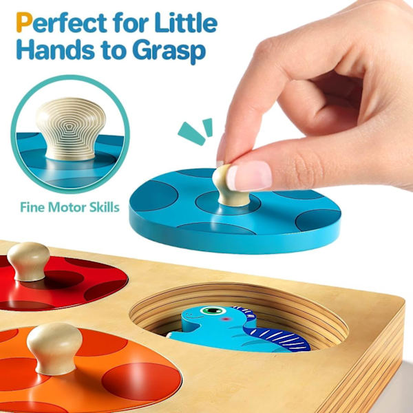 Pussel för småbarn 1-3 år, Montessori-leksaker för 1 2 år gamla pojkar och flickor, födelsedagspresenter, påskpresenter, dinosaurie-matchande ägg-pegpussel, förskoleinlärningsleksaker