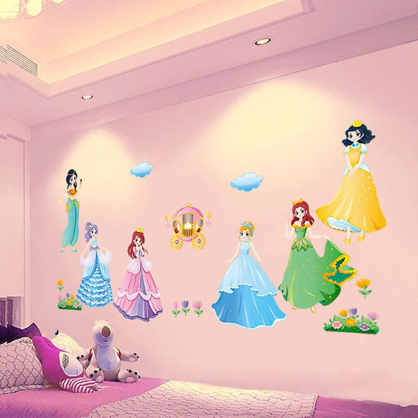 Removable Princess Stickers Diy Self-adhesive Wall Decals For Baby Girl Kids Room Nursery