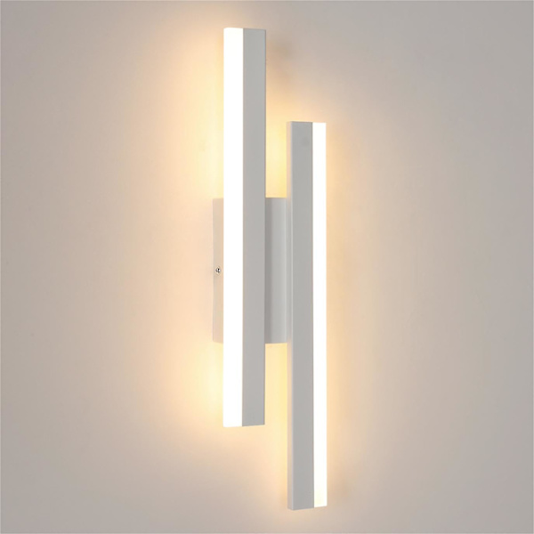 Moderne LED-væglamper, 16W akryl LED-indendørsvæglampe, 3000K varmt hvidt, lang LED-væglampe, væglampe til soveværelse 3000k Warm White  White