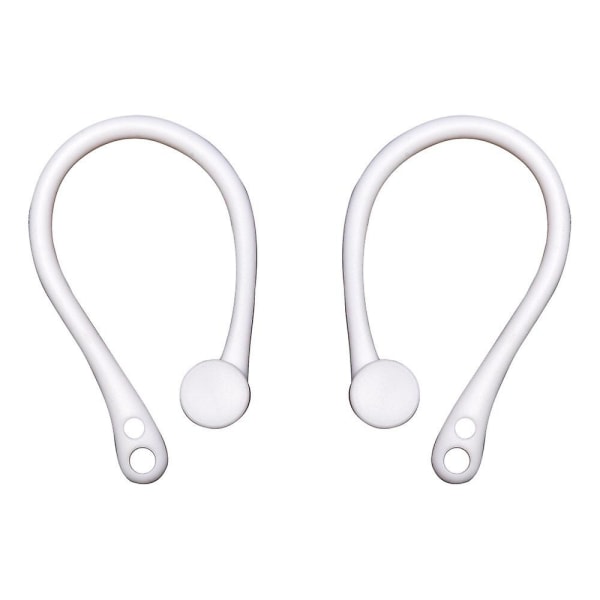 Silikon Anti-förlorad Säker öronkrok, öronfästeslingor Tillbehör för hörlurshållare (2 par, vit + röd)
