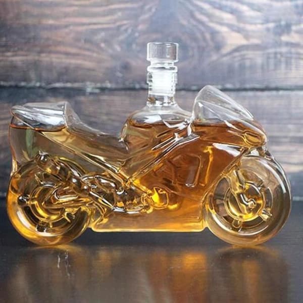 Motorcykelformad karaff för rom, tequila, whisky och vin för hemmet - keeper