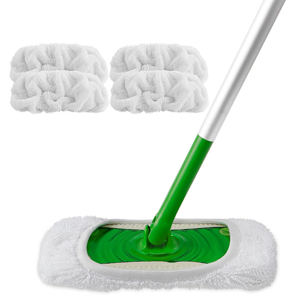 Uudelleenkäytettävät mikrokuitumoppitäytteet, jotka ovat yhteensopivia Flash Speedmop-moppeihin - Pestävät märkämoppitäytteet märkä- ja kuivaan käyttöön (ei sisällä moppia) White