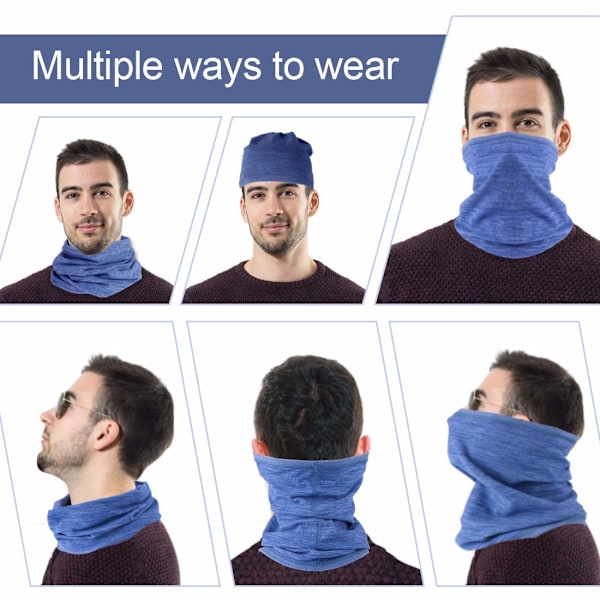 Vinterhalsvärmare Fleece Vindtät Halskrage Snood för Män Kvinnor Kallt Väder Ansiktshalsduk Huvudbonad för Skidåkning Löpning Cykling Navy Blue+blue