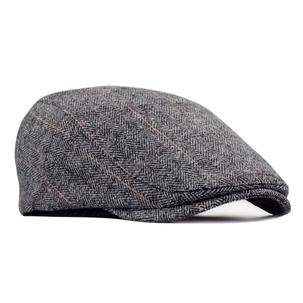Tweed Flat Cap för Män Körkeps Newsboy Keps - Justerbar Mode Newsboy Irländsk Basker, Vår Höst Vinter, 55-59CM Light Gray