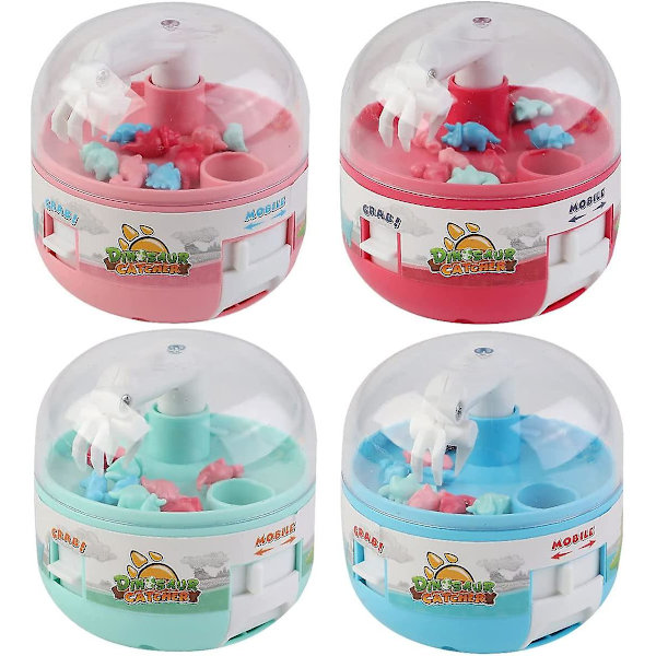 Mini Klo Maskine Miniature Sød Dinosaur Grabber Maskine Legetøj Manuel Bærbar Dinosaur Catcher Maskine Småbørn Tidlig Læring Legetøj Med 8 Dinosaurer
