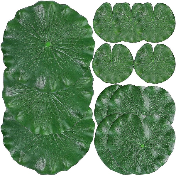 12 realistiske åkande blade, kunstige flydende skum lotus blade, åkande kunstige