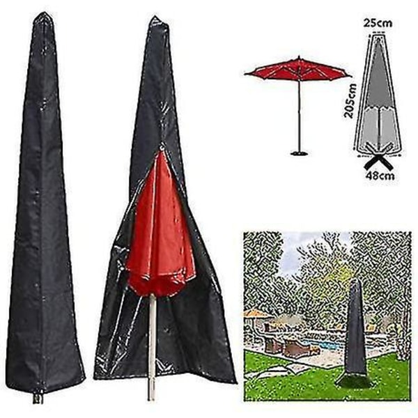 Betræk til parasol, vejrbestandigt udendørs lynlås Parasol paraplybetræk til parasoller 210d Oxford Fabri