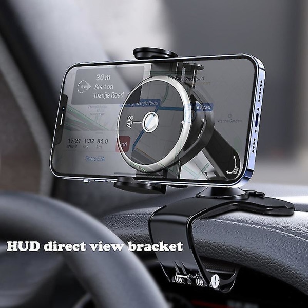 Biltelefonholder, dashbordbrakett, 360 rotasjons universell mobiltelefonholder, GPS-navigasjonsbrakett for bil