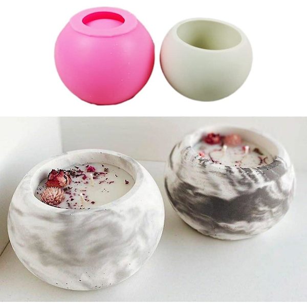 Rund silikon blomsterpotteform betong lysestake silikon lysestakeform saftig planter sement leireform
