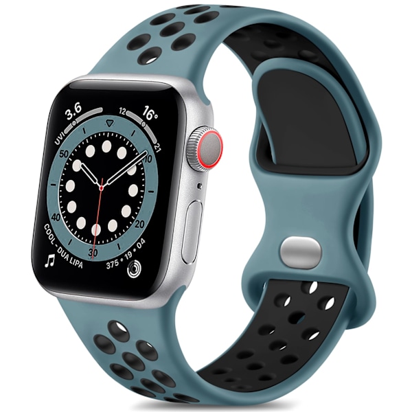 Silikon Sportarmband Kompatibelt med Apple Watch Armband 42mm 44mm 45mm 46mm 49mm, Andningsbara Ersättningsarmband för Apple Watch Ultra Dark blue 38/40/41mm