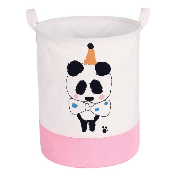 Vandtæt foldbar Panda Print baby vasketøjskurv