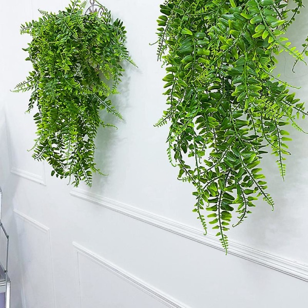 3 stk kunstige planter hængende krans med krukker, indendørs udendørs vinranker hængende planter dekoration til bryllupsfest, have, balkon eller vægdekoration