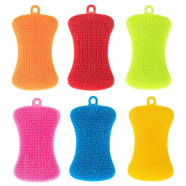 Silicone Sponge Dish Sponge 4 Pieces Kitchen Sponges Kitchen Dishes Silicone Scrubber Kitchen Sponge Dish Sponges Washing Gadgets Tools Brush Accessor