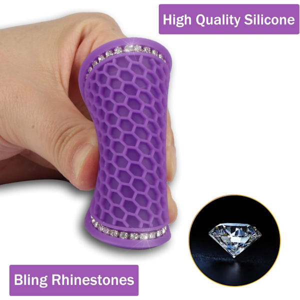 Bling krystall rhinestone bilinnvendig tilbehør - 2-pakning med universelle sklisikre koppholderinnsatser Purple