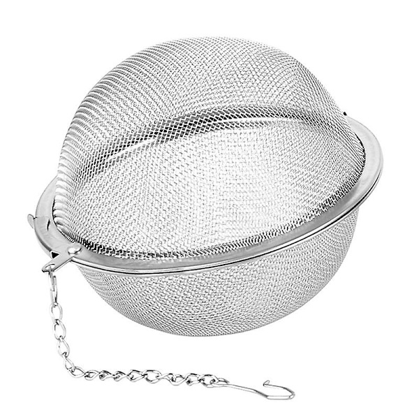2 stk. rustfrit krydderibold i rustfrit stål til køkken, suppe, krydderi, gryderet, filter, køkkenredskab, metaltepose, tebold, 9 cm