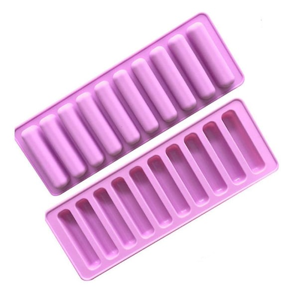 Gitre Rektangulær Bar Stick Blok Iskube Jelly Bakke Silikone Kage Chokolade Fondant Cookie Form Køkken Bagning Diy Værktøj (2stk, Lilla)