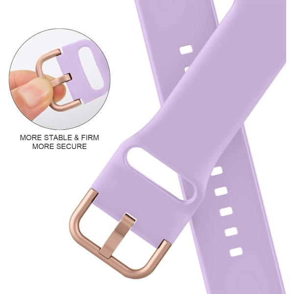 Kompatibel med Apple Watch-reimer 49mm 45mm 44mm 42mm 41mm 40mm 38mm, myk silikon sportsreim med klassisk spenne for iWatch-serien 04 Purple/Lavender 42/44/45/49 mm