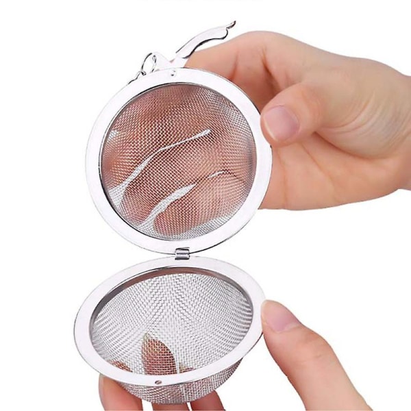 2 stk. rustfrit krydderibold i rustfrit stål til køkken, suppe, krydderi, gryderet, filter, køkkenredskab, metaltepose, tebold, 9 cm
