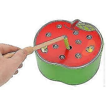 Epleformet magnetisk ormefangstspill for pedagogiske leker for barn