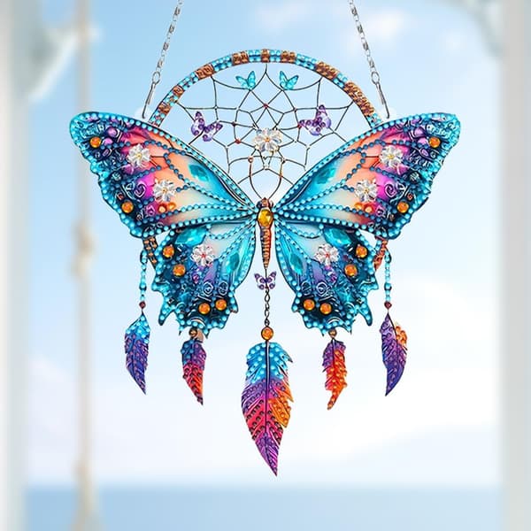 DIY Diamantkunst Vedhængssæt Dyredrømmefanger 5D Krystal Diamantmaleri Ornament Dobbeltsidet Ædelstenshåndværkssæt til Voksne