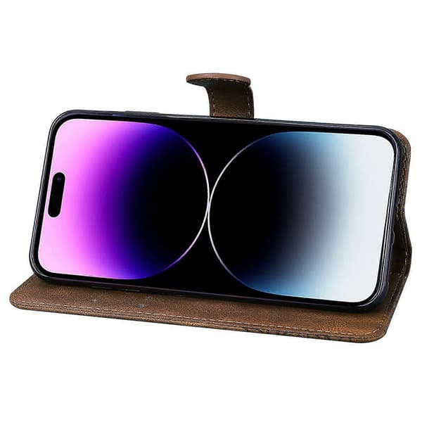 Præget PU-etui til iPhone 17 Pro Max BROWN