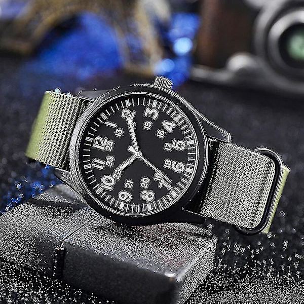 Air Force Field Watch Nylon Rem 24h Display Quartz Urværk 41mm Relogio Masculino