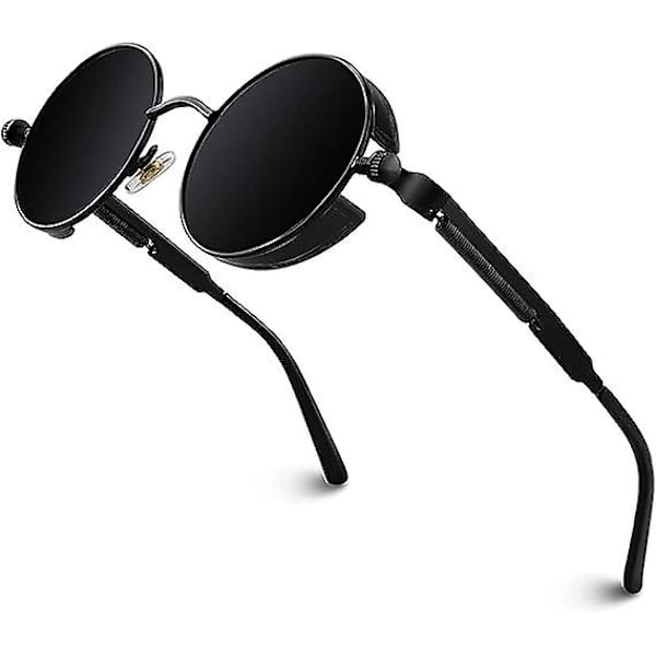 Polaroidut aurinkolasit Pyöreät Retro Metallirunko Steampunk Miehille Ja Naisille Unisex Suojauksella