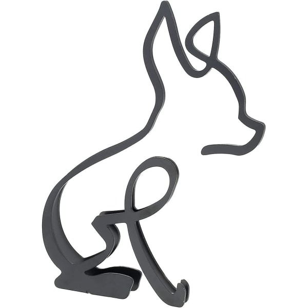 2 st Smidesjärn Hund Ornament Minimalistisk Hund Metallkonst Skulptur Utsökt Djur Konst Staty Figurer Hantverk För Hemmakontoret Skrivbord Bordsskiva Decorat