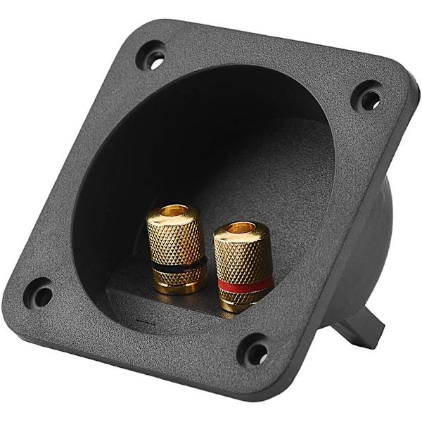 Queen.Y Højttaler Terminalboks Skal DIY Hjem Bil Stereo 2-Vejs 2 Kobber Binding Post Ledning Kabel Stik Akustiske Komponenter Black+Gold
